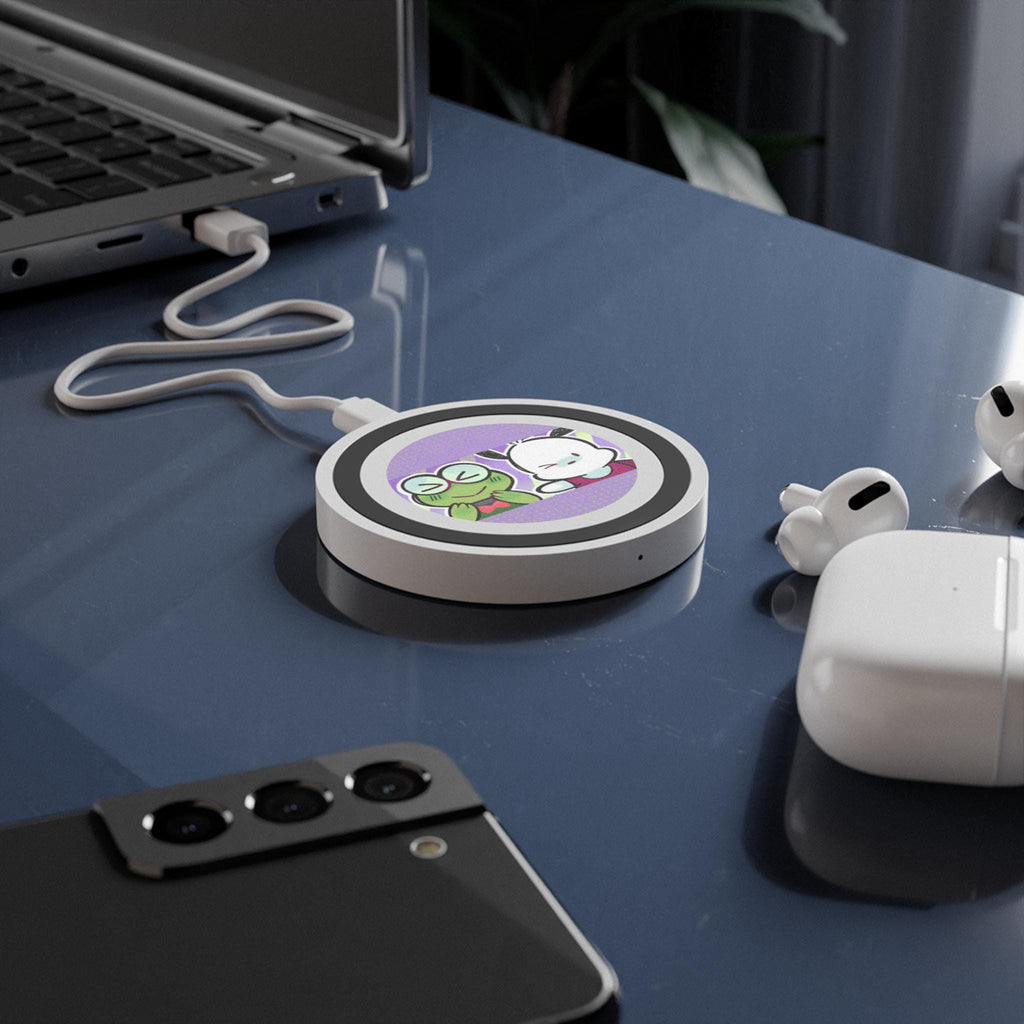 Hand Drawn Wireless Charging Pad: Artistic Tech Accessory, Inspired by Hello Kitty