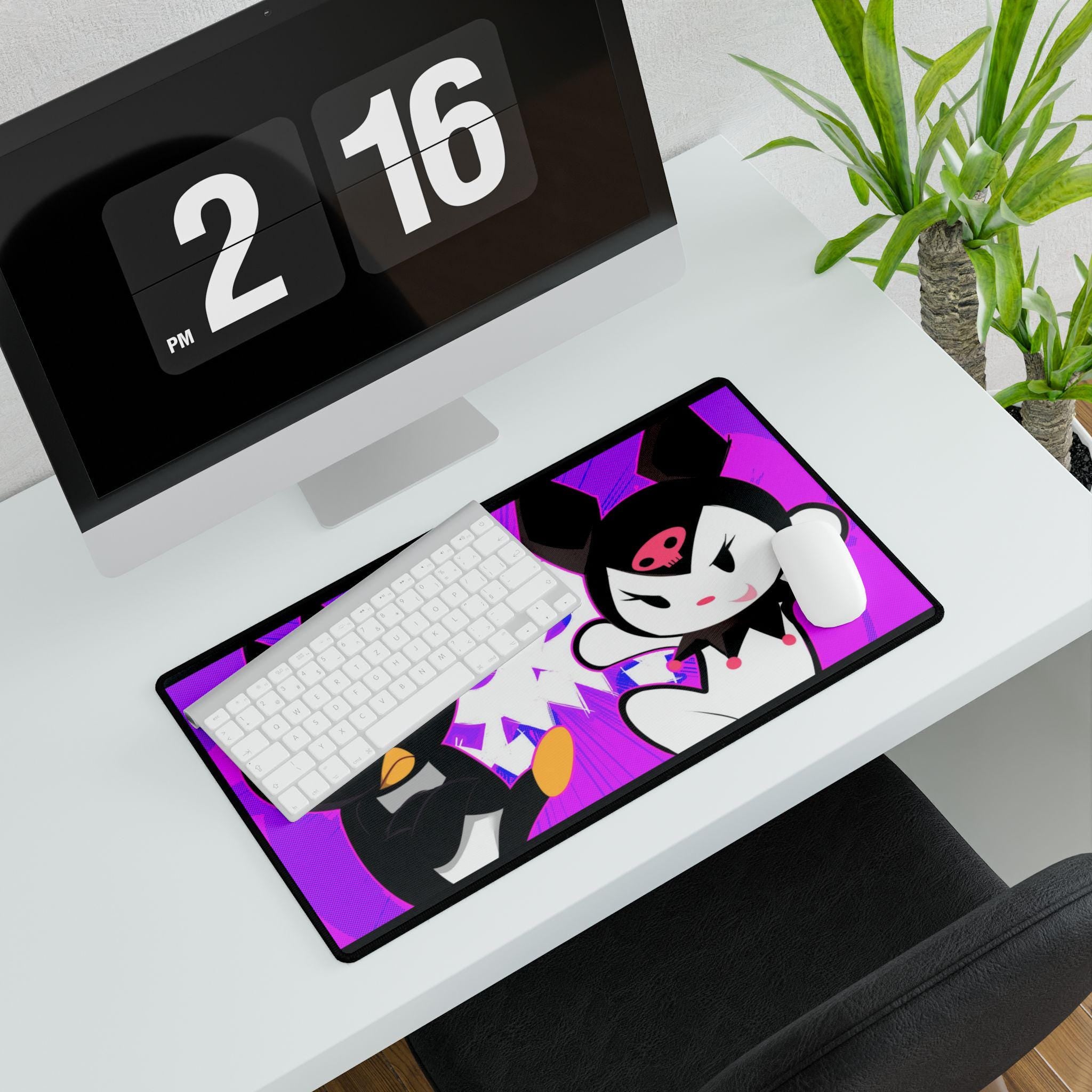 Hand-Drawn Desk Mat: Vibrant Colors, Original Artwork