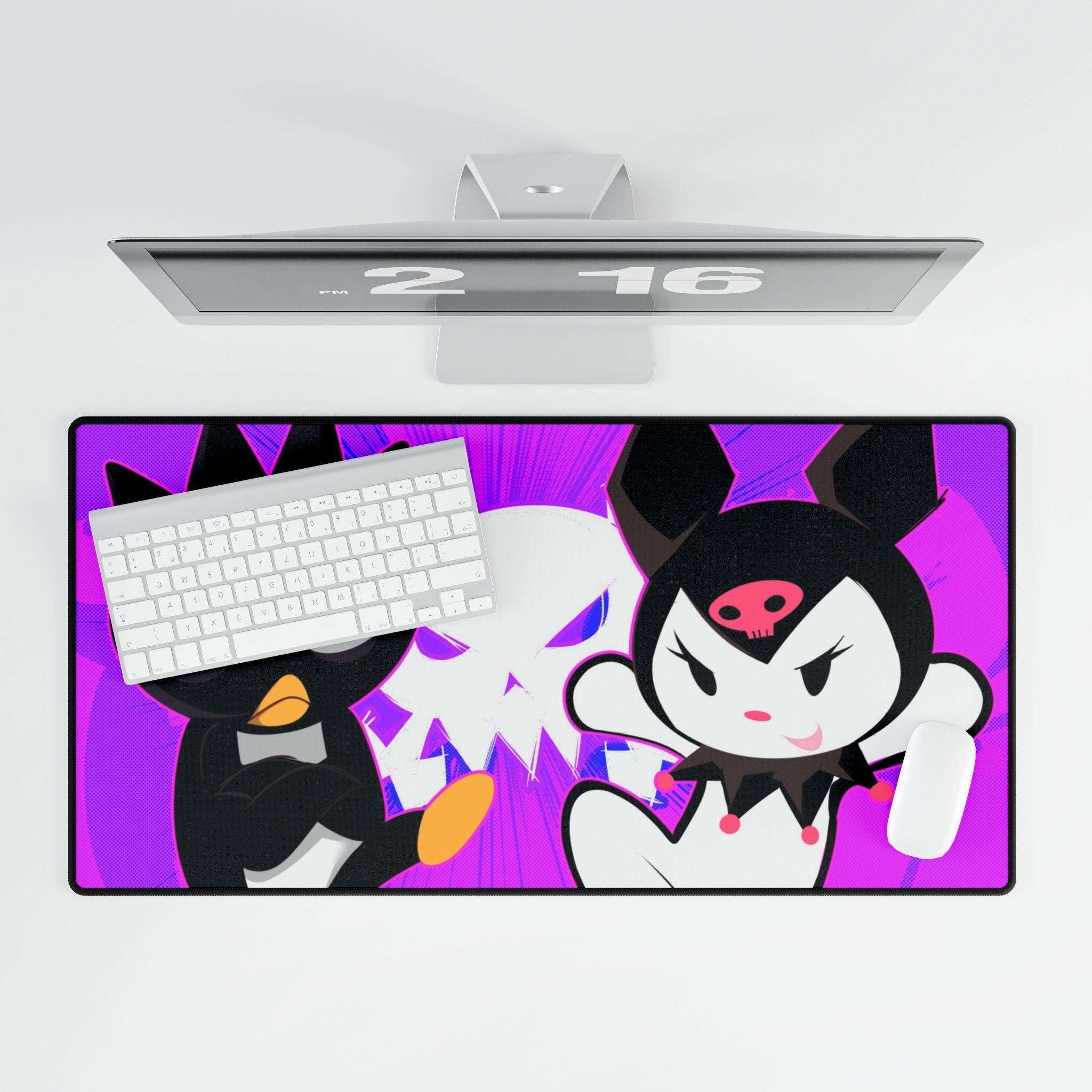 Hand-Drawn Desk Mat: Vibrant Colors, Original Artwork