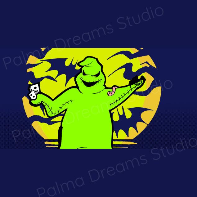 Nightmare Before Christmas Desk Mat: Oogie Boogie Hand-Drawn Desk Pad