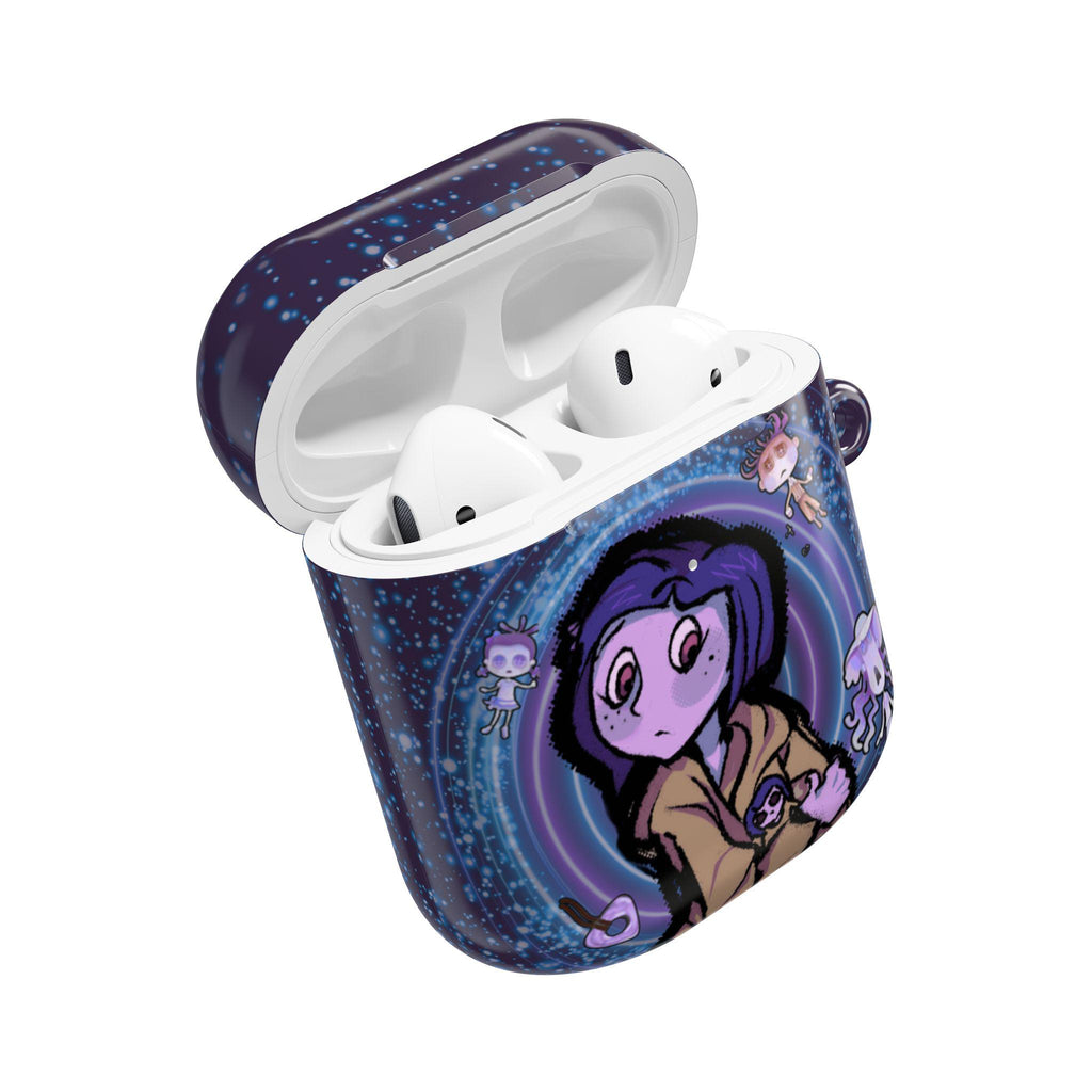 Coraline Inspired AirPods Case: Hand-Drawn Design, Movie Fan Gift