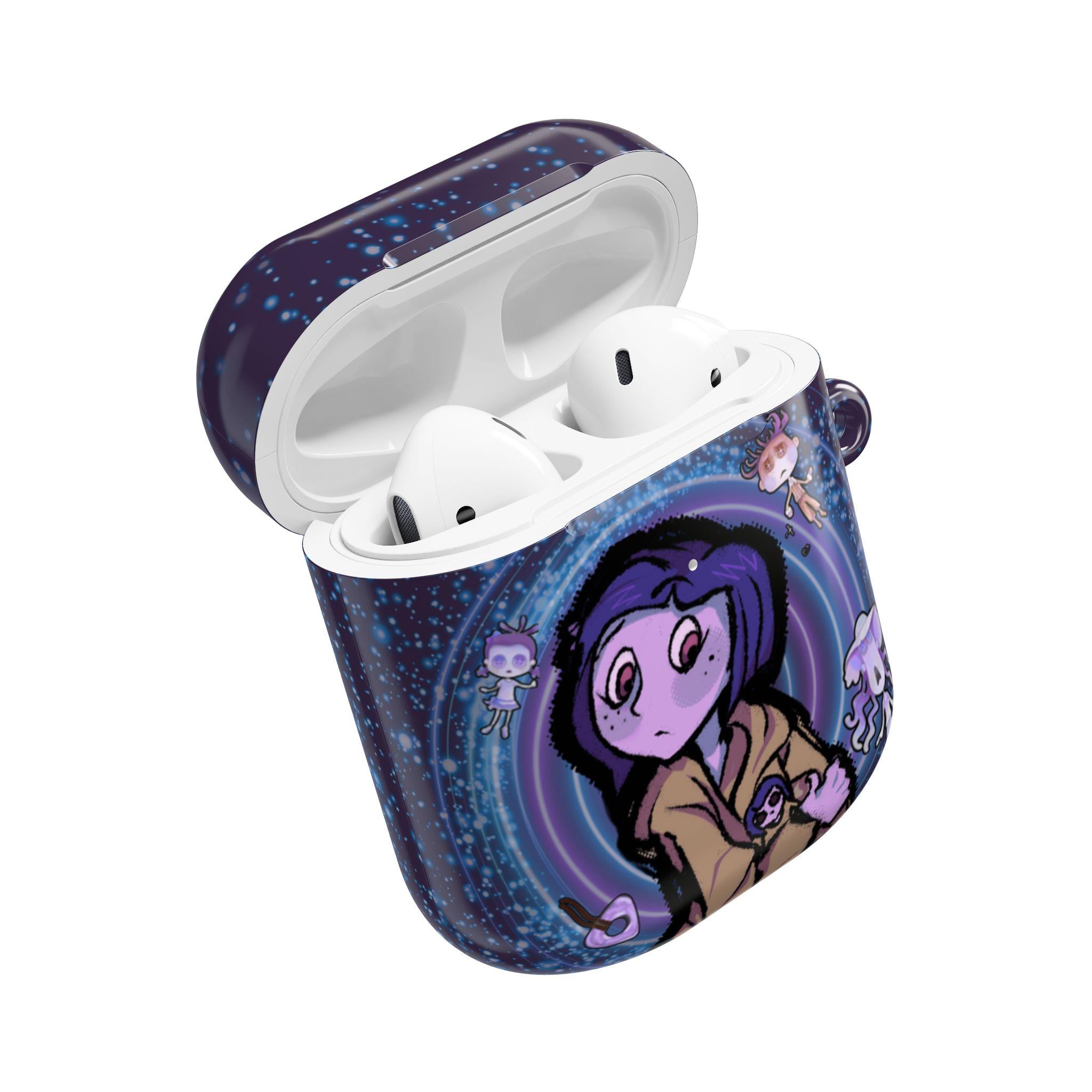 Coraline Inspired AirPods Case: Hand-Drawn Design, Movie Fan Gift