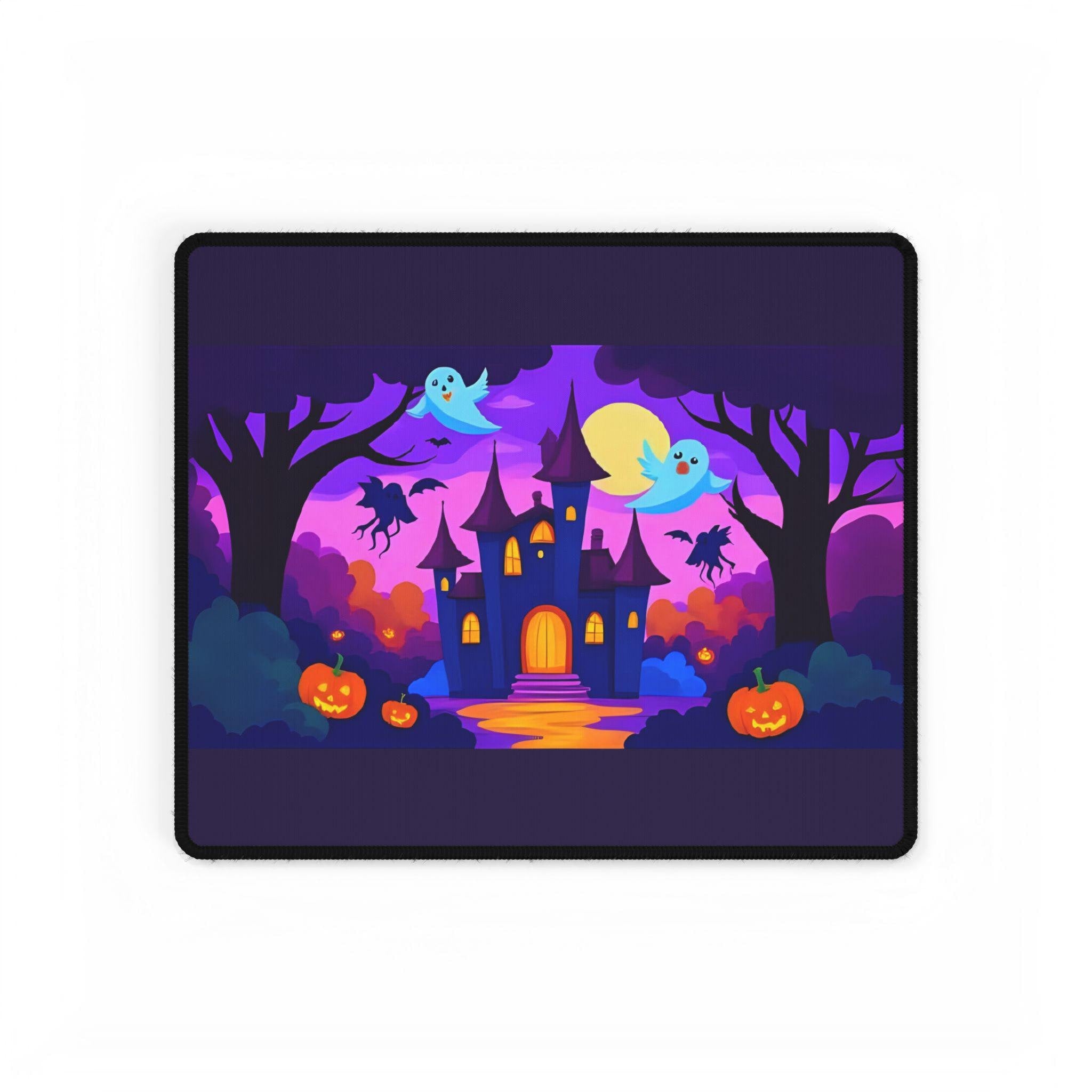 Haunted Castle Desk Mat, Spooky Halloween Office & Gaming Decor