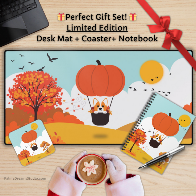 Coaster Set - Pumpkin Balloon Ride Design