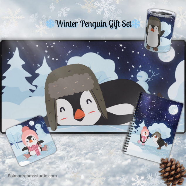 Coaster -Winter Penguin Skating