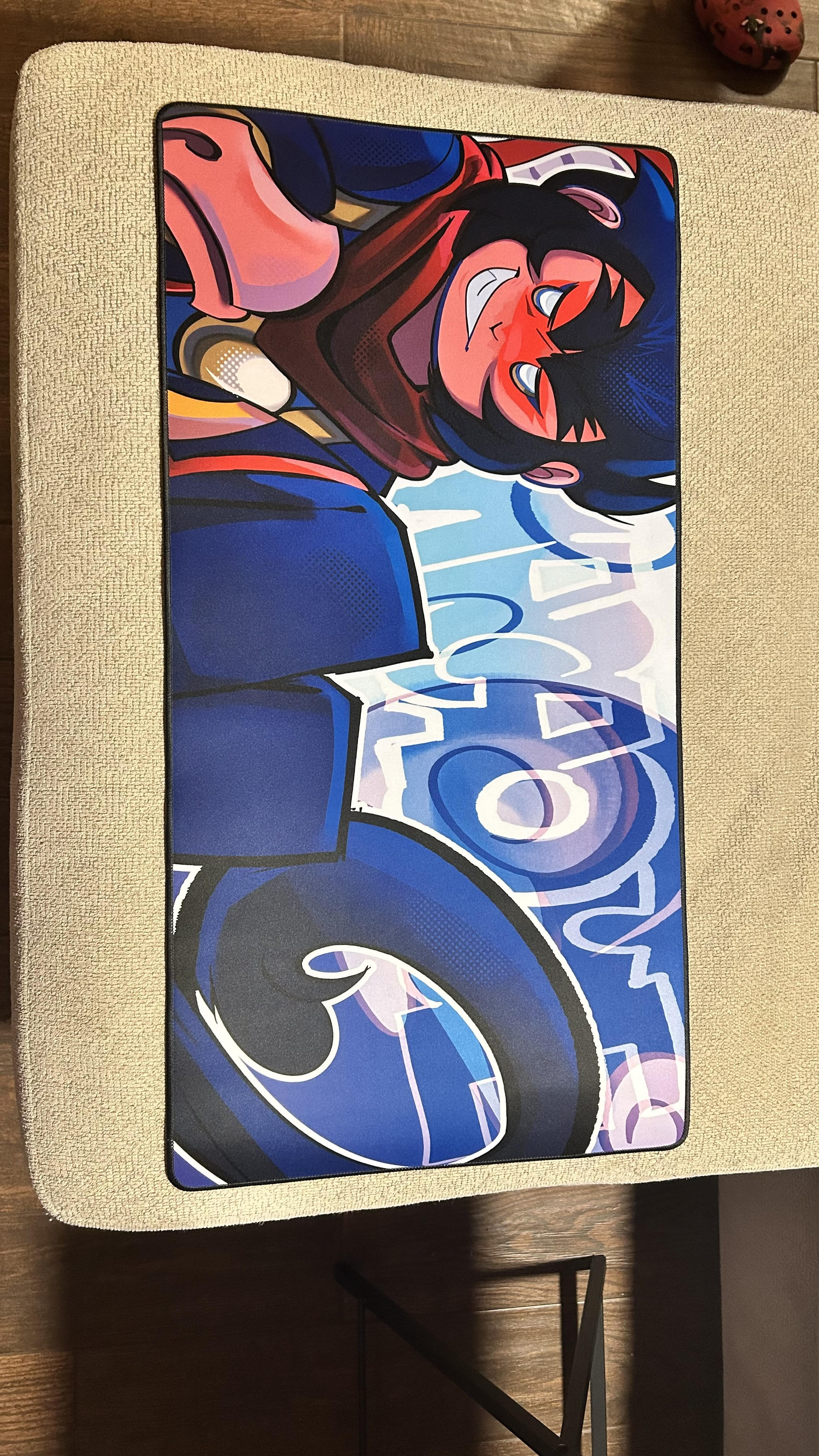 Anime-Inspired Gamer Desk Mat, Original Art Desk Pad, Aesthetic Gaming Setup Decor, Monkey Kid